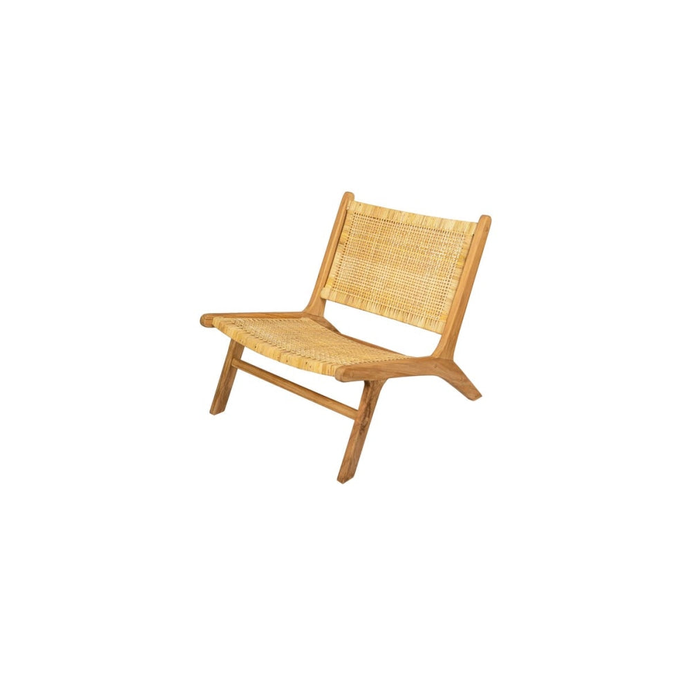 Leana Teak & Rattan Accent Relaxing Lounge Chair - Natural Fast shipping On sale