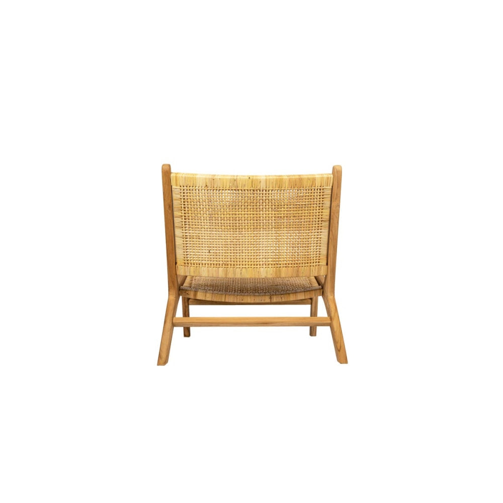 Leana Teak & Rattan Accent Relaxing Lounge Chair - Natural Fast shipping On sale