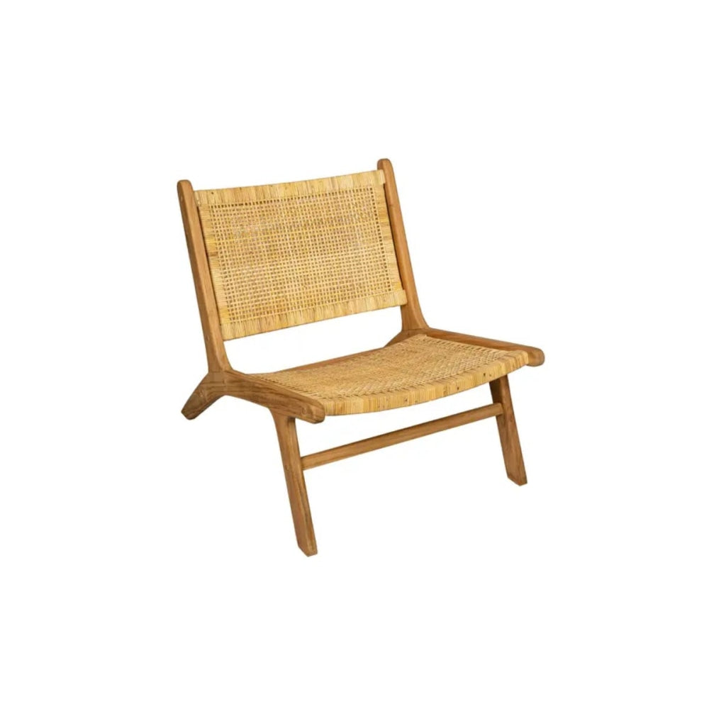 Leana Teak & Rattan Accent Relaxing Lounge Chair - Natural Fast shipping On sale