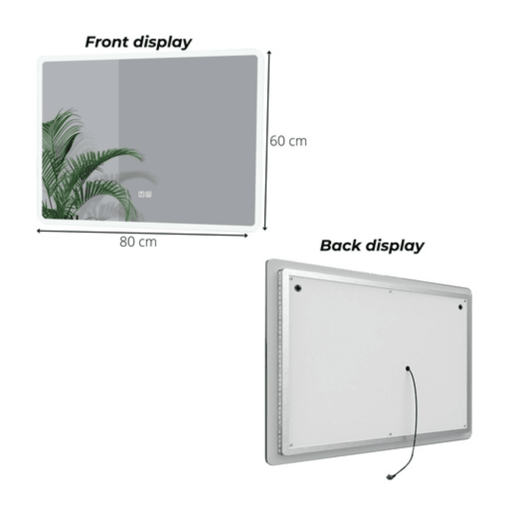 LED Bathroom Mirror Rectangle Silver Fast shipping On sale