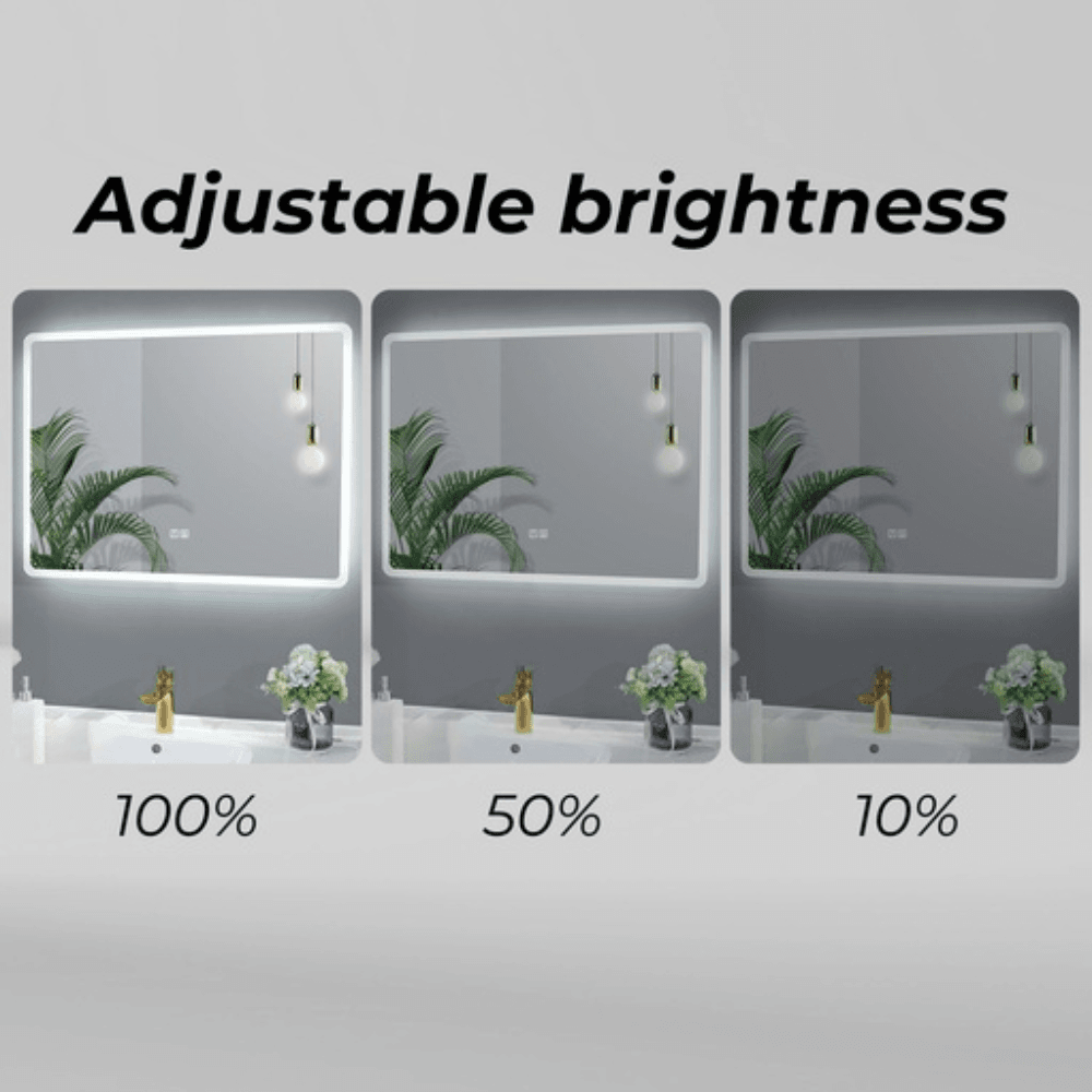 LED Bathroom Mirror Rectangle Silver Fast shipping On sale