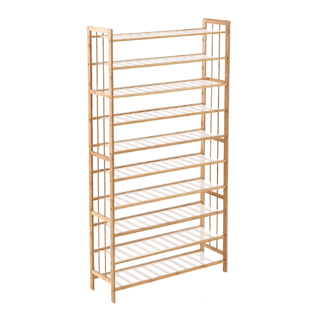 Levede 10 Tiers 80cm Wide Bamboo Shoe Rack Storage Wooden Organizer Shelf Stand Cabinet Fast shipping On sale