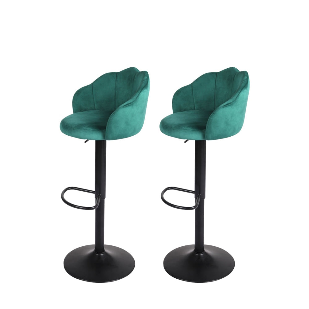 Levede 2x Bar Stools Kitchen Gas Lift Stool Chair Swivel Barstools Velvet Green Fast shipping On sale