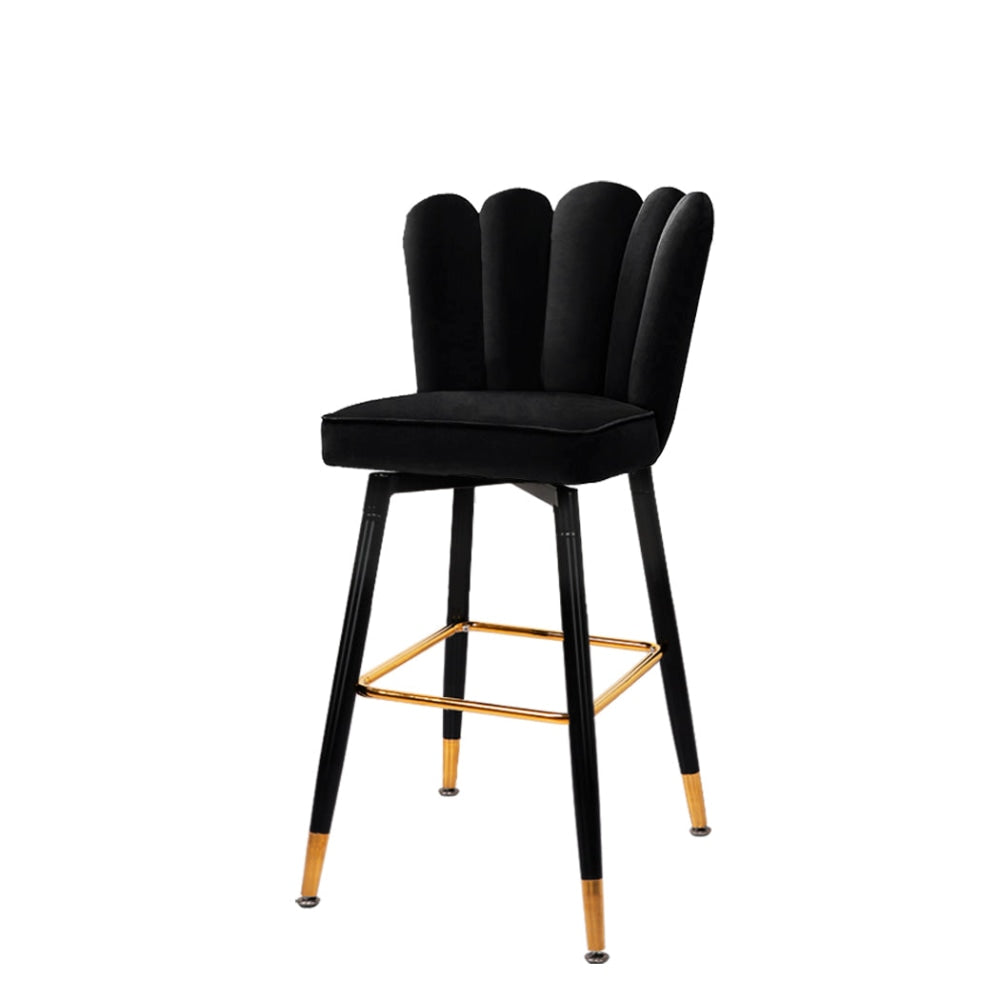 Levede 2x Bar Stools Kitchen Stool Chairs Velvet Swivel Barstools Luxury Black Fast shipping On sale