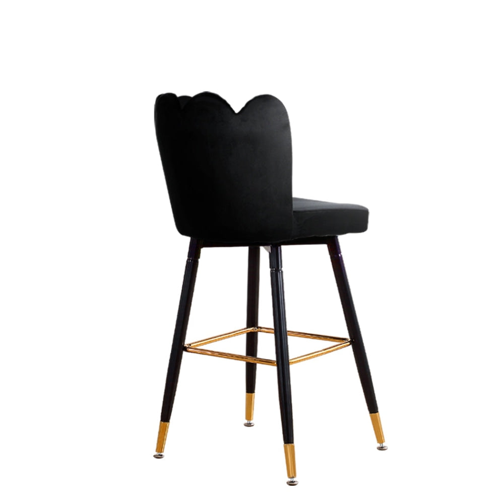 Levede 2x Bar Stools Kitchen Stool Chairs Velvet Swivel Barstools Luxury Black Fast shipping On sale