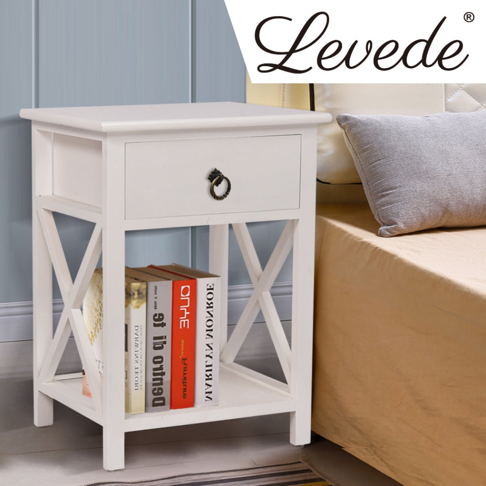 Levede 2x Bedside Tables Drawers Side Table Storage Cabinet Nightstand Bedroom Fast shipping On sale