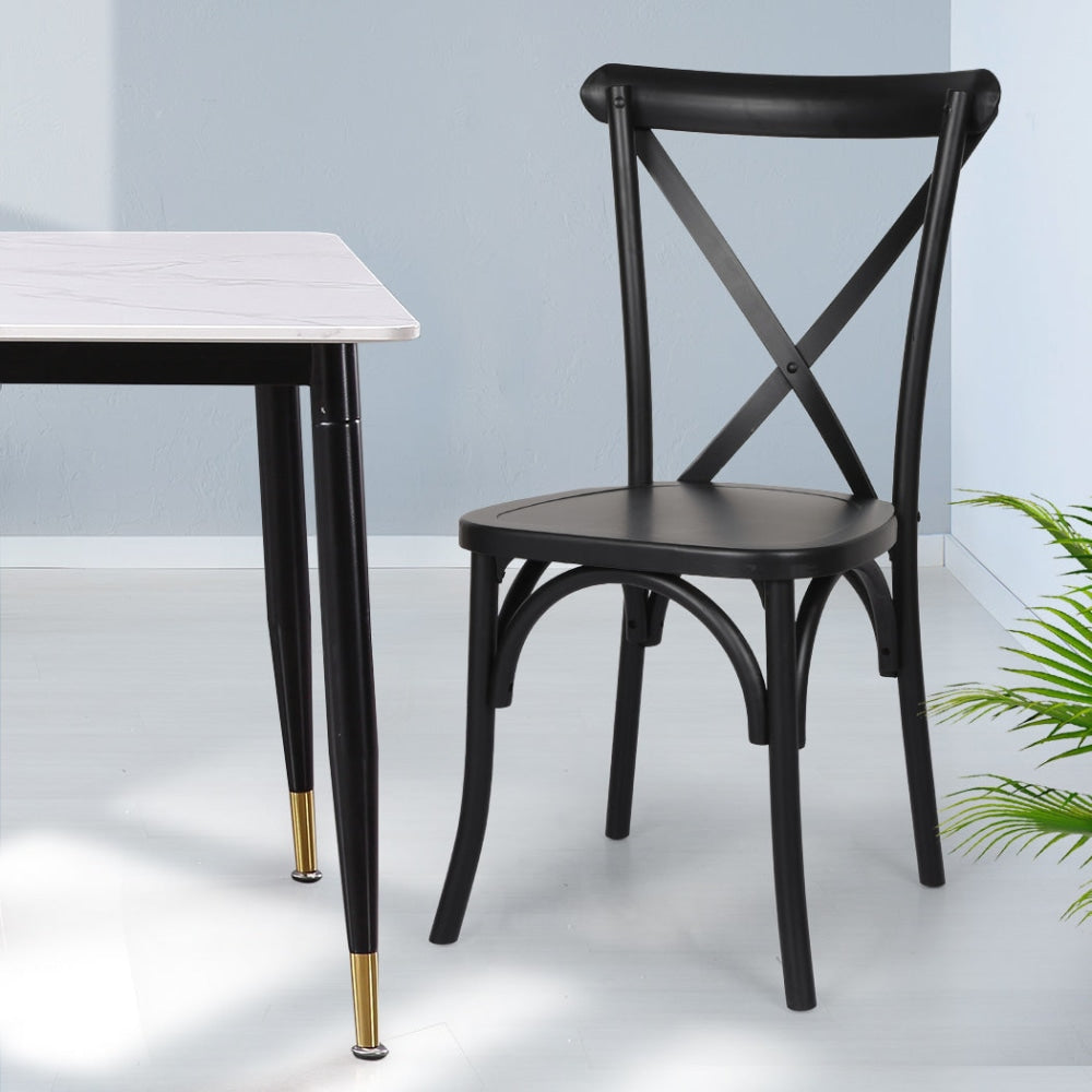 Levede 2x Dining Chairs Kitchen Table Chair Natural Wood Cafe Lounge Seat Black Fast shipping On sale