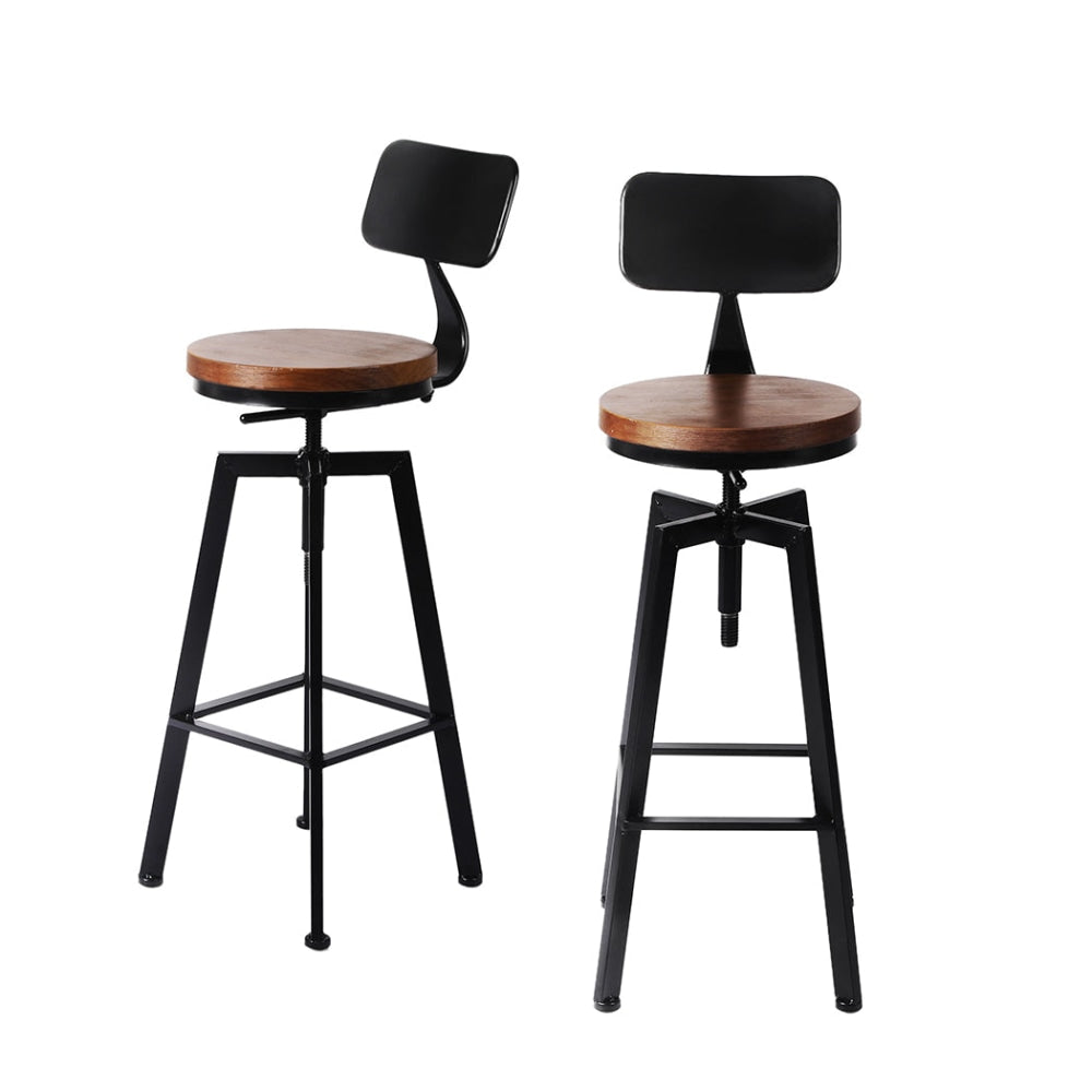 Levede 2x Industrial Bar Stools Chairs Kitchen Stool Wooden Barstools Swivel Fast shipping On sale