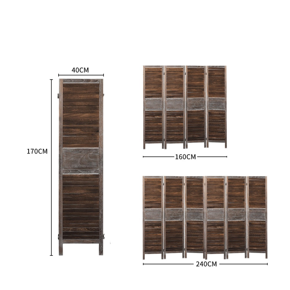 Levede 4 Panel Room Divider Folding Screen Privacy Dividers Stand Wood Brown Fast shipping On sale
