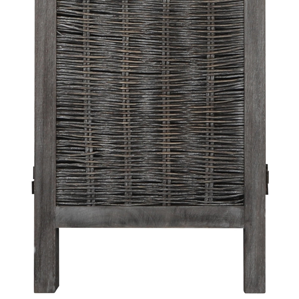 Levede 4 Panels Room Divider Screen Privacy Rattan Timber Fold Woven Grey Fast shipping On sale