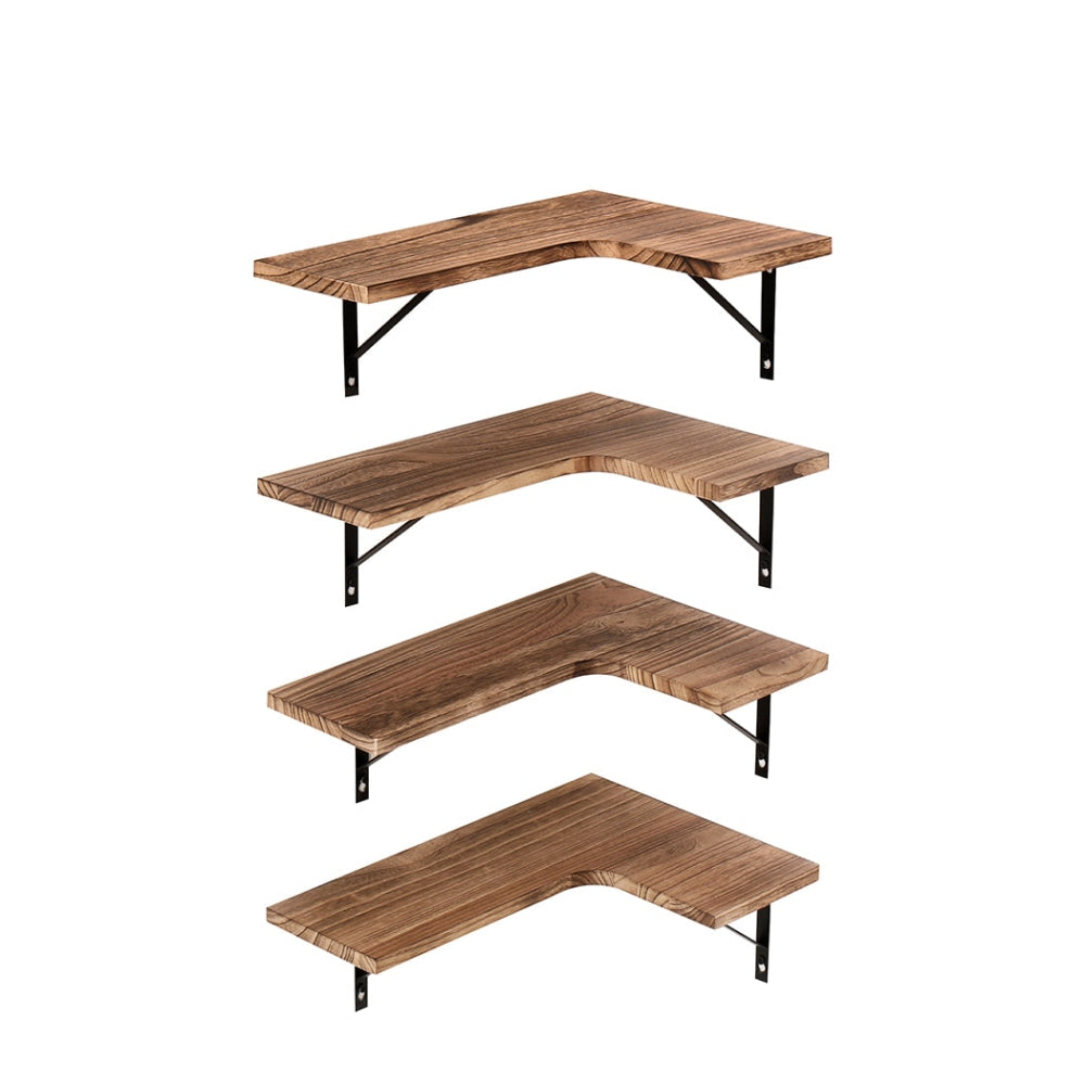 Levede 4 Pcs Floating Shelves Corner Shelf Wall Mounted Storage Wooden Display Bookcase Fast shipping On sale