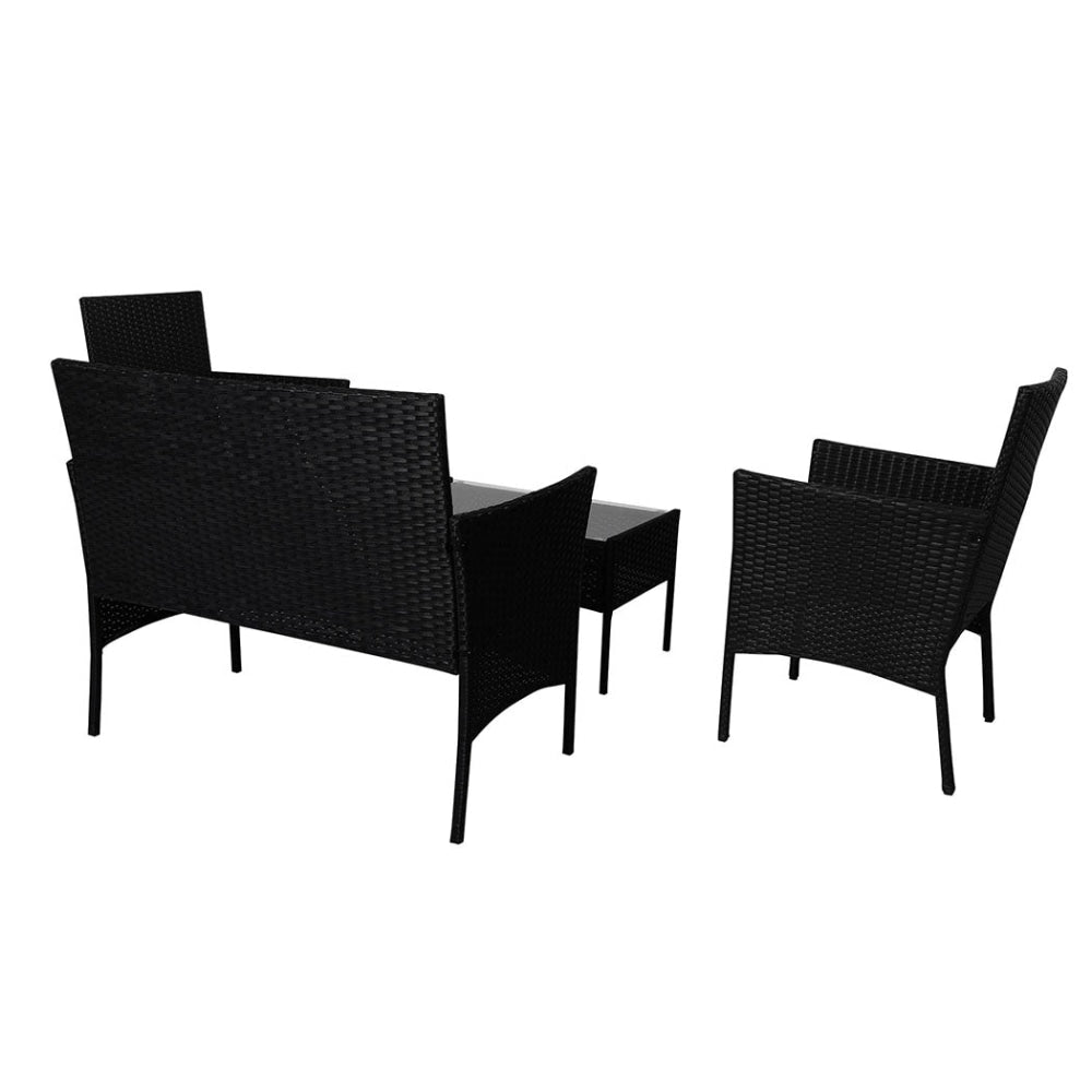 Levede 4 PCS Outdoor Furniture Setting Patio Garden Table Chairs Set Wicker Seat Sets Fast shipping On sale