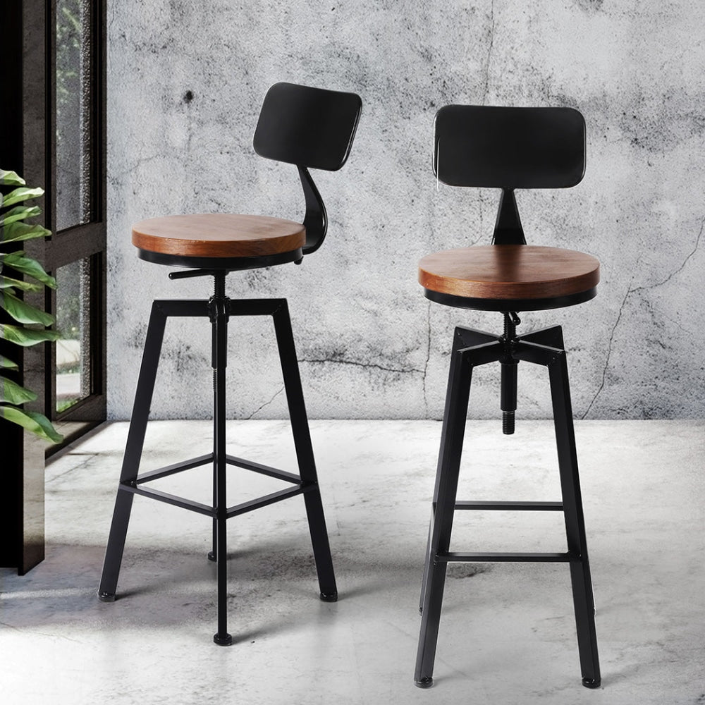 Levede 4x Industrial Bar Stools Chairs Kitchen Stool Wooden Barstools Swivel Fast shipping On sale