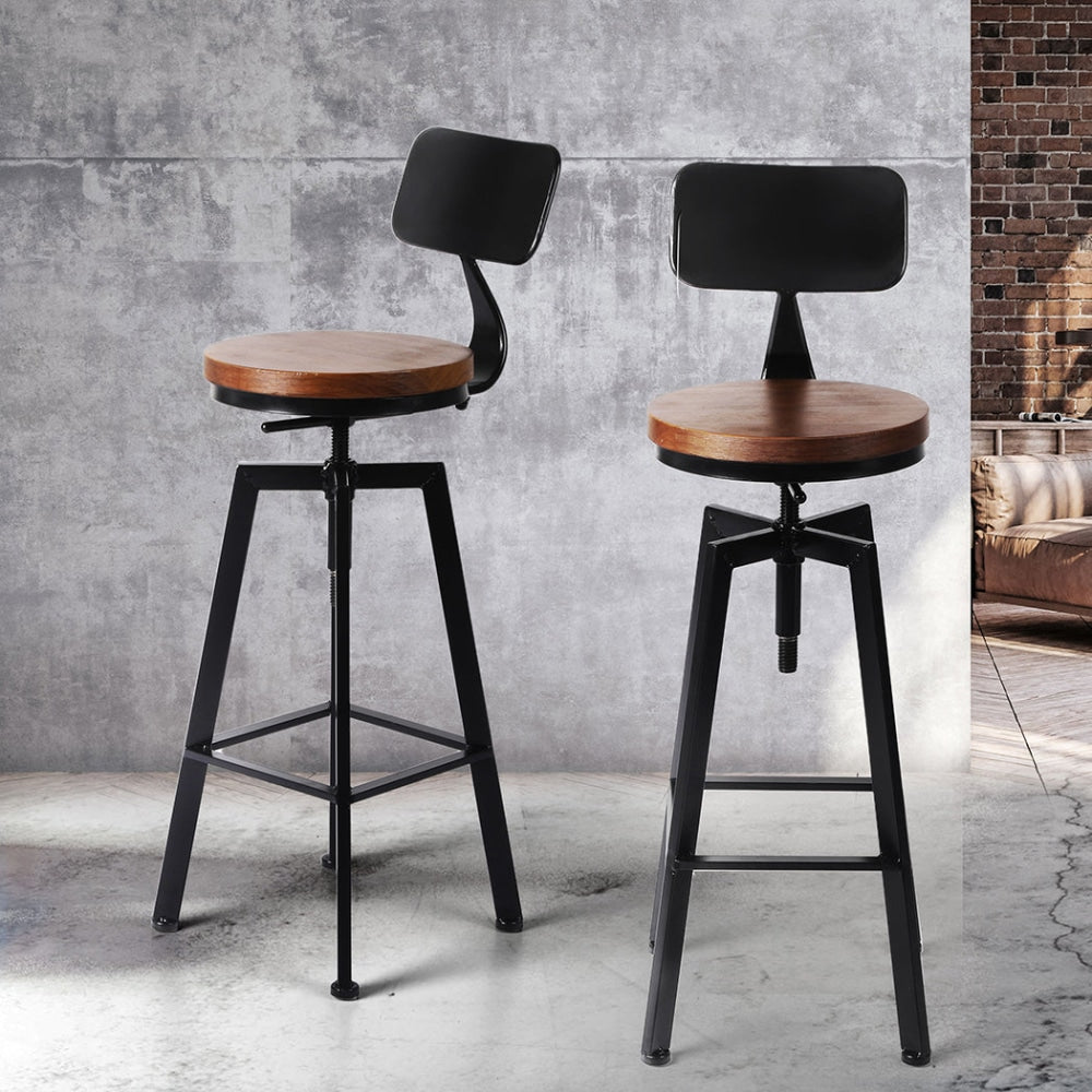 Levede 4x Industrial Bar Stools Chairs Kitchen Stool Wooden Barstools Swivel Fast shipping On sale