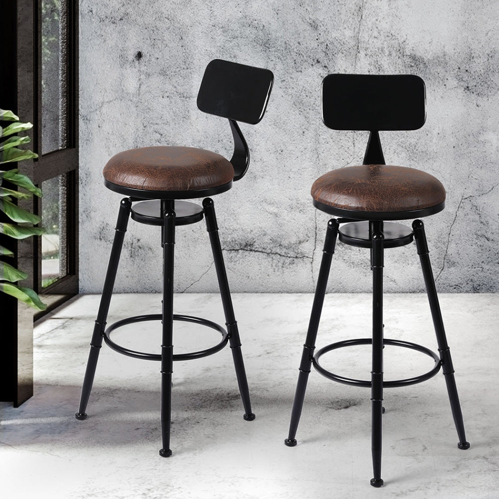 Levede 4x Industrial Bar Stools Kitchen Stool PU Leather Barstools Chairs Fast shipping On sale