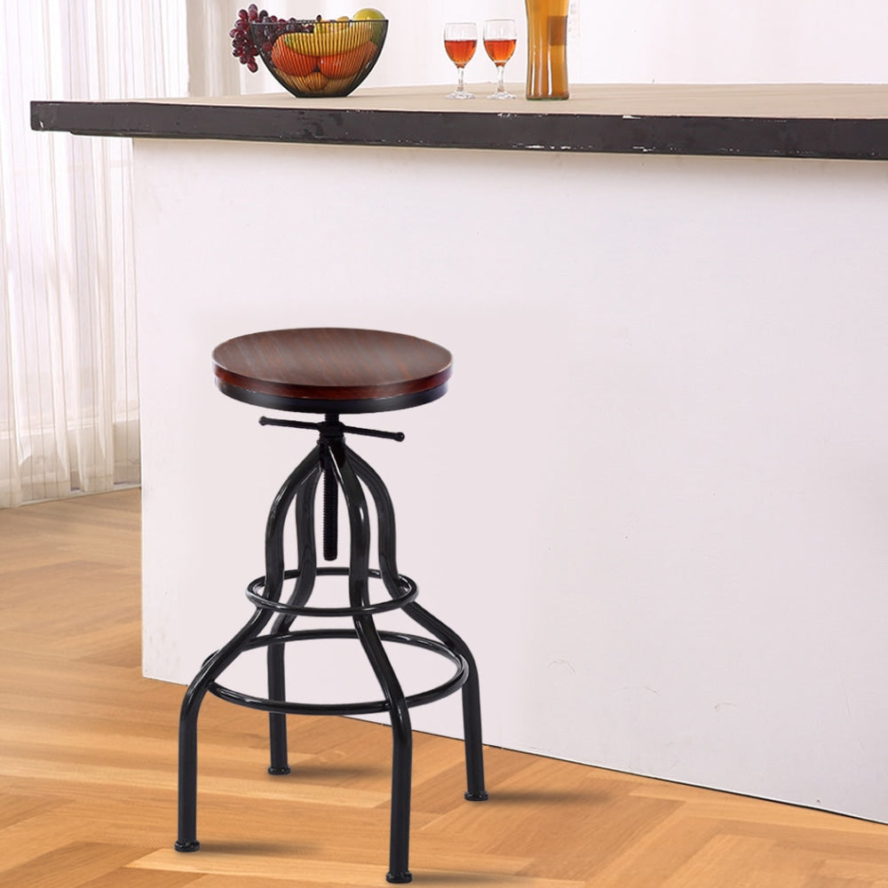 Levede 4x Industrial Bar Stools Kitchen Stool Wooden Barstools Swivel Chair Fast shipping On sale