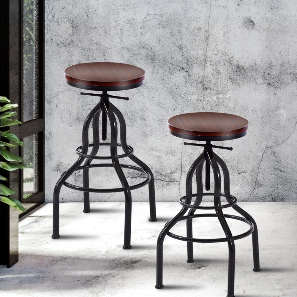 Levede 4x Industrial Bar Stools Kitchen Stool Wooden Barstools Swivel Chair Fast shipping On sale