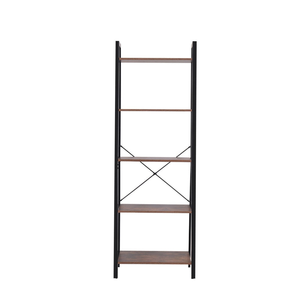Levede 5 Tier Bookshelf Industrial Ladder Shelf Wooden Storage Display Rack Bookcase Fast shipping On sale