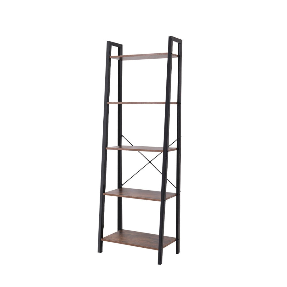 Levede 5 Tier Bookshelf Industrial Ladder Shelf Wooden Storage Display Rack Bookcase Fast shipping On sale