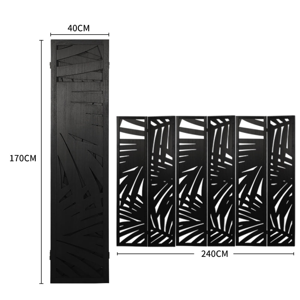 Levede 6 Panel Room Divider Folding Screen Partition Multi Sizes Wood Blcak Fast shipping On sale
