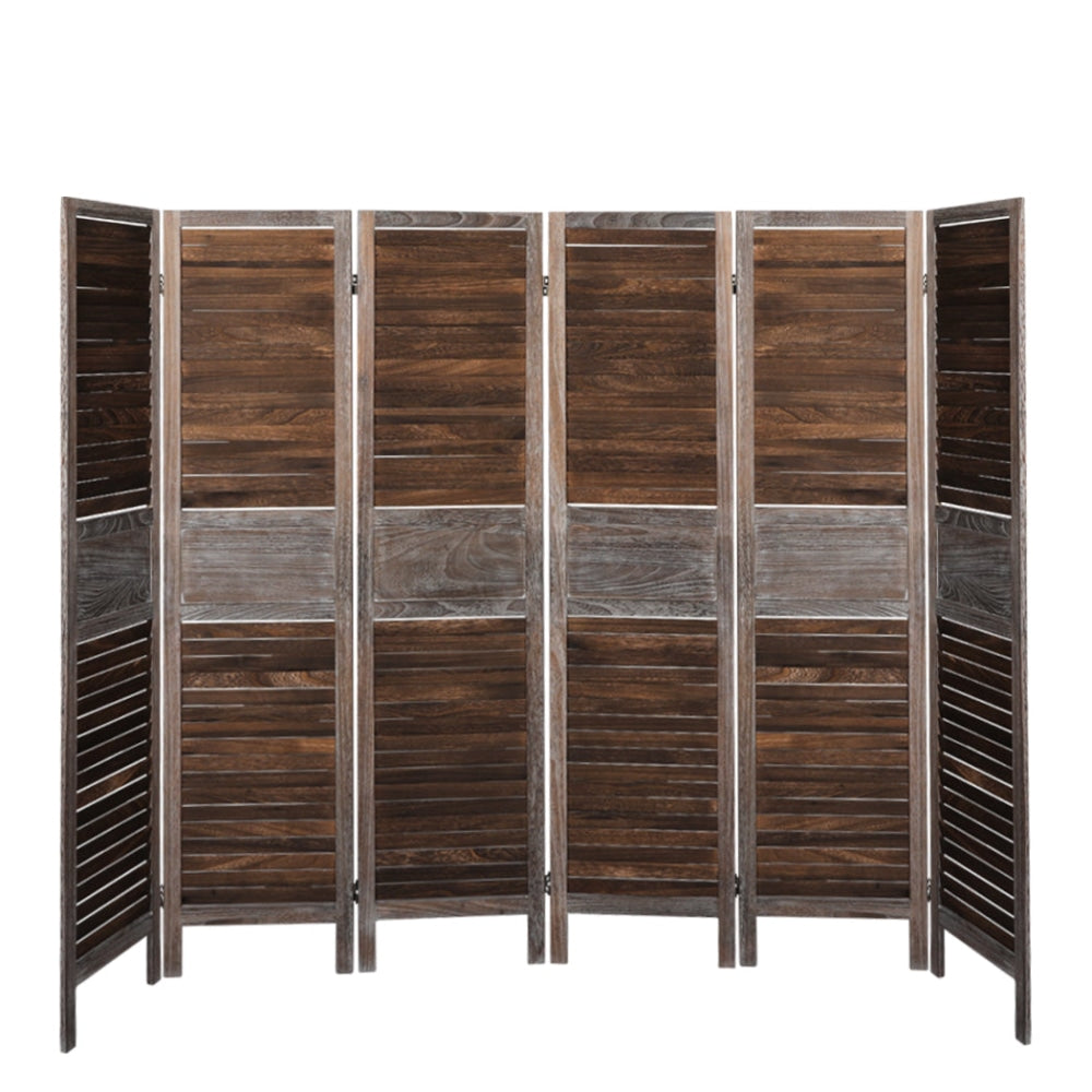 Levede 6 Panel Room Divider Folding Screen Privacy Dividers Stand Wood Brown Fast shipping On sale