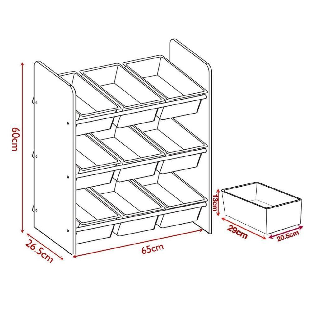 Levede 9 Bins Kids Toy Box Bookshelf Organiser Display Shelf Storage Rack Drawer Furniture Fast shipping On sale