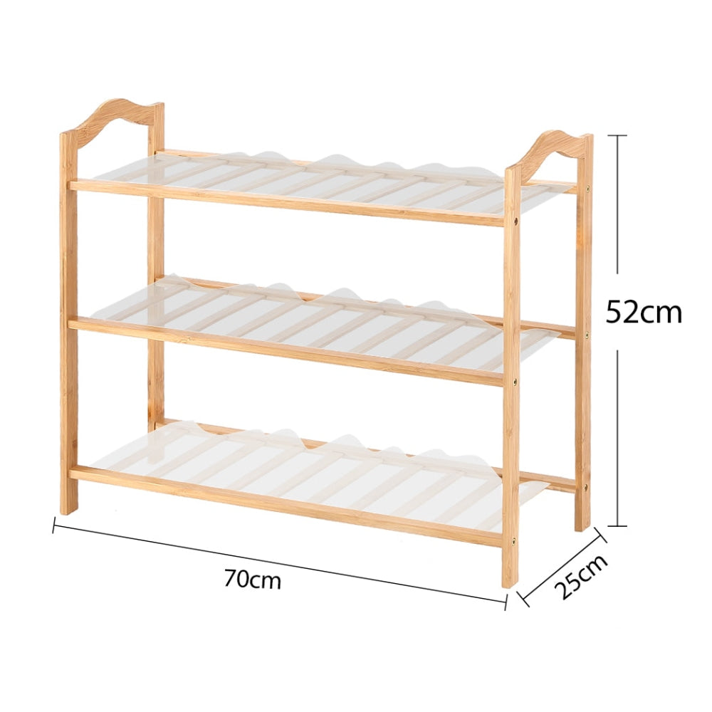 Levede Bamboo Shoe Rack Storage Wooden Organizer Shelf Stand 3 Tiers Layers 70cm Cabinet Fast shipping On sale