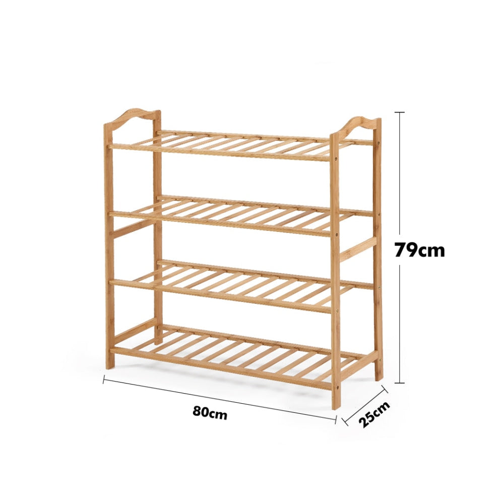 Levede Bamboo Shoe Rack Storage Wooden Organizer Shelf Stand 4 Tiers Layers 80cm Cabinet Fast shipping On sale