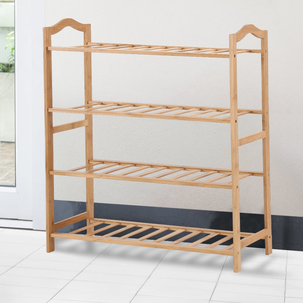 Levede Bamboo Shoe Rack Storage Wooden Organizer Shelf Stand 4 Tiers Layers 90cm Cabinet Fast shipping On sale