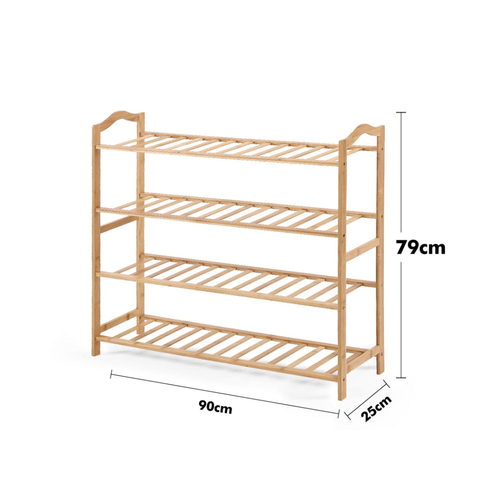 Levede Bamboo Shoe Rack Storage Wooden Organizer Shelf Stand 4 Tiers Layers 90cm Cabinet Fast shipping On sale