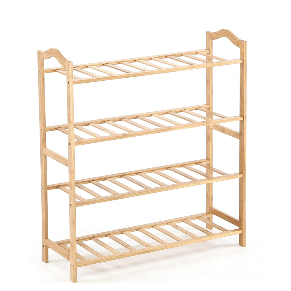 Levede Bamboo Shoe Rack Storage Wooden Organizer Shelf Stand 4 Tiers Layers 90cm Cabinet Fast shipping On sale