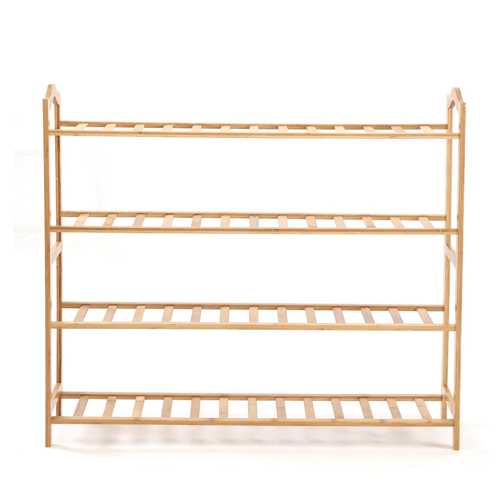 Levede Bamboo Shoe Rack Storage Wooden Organizer Shelf Stand 4 Tiers Layers 90cm Cabinet Fast shipping On sale