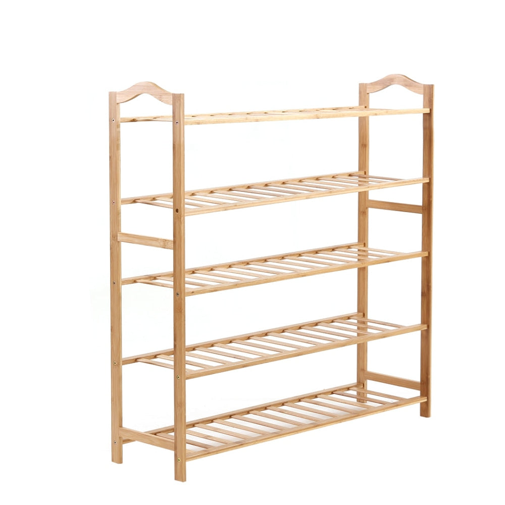 Levede Bamboo Shoe Rack Storage Wooden Organizer Shelf Stand 5 Tiers Layers 80cm Cabinet Fast shipping On sale