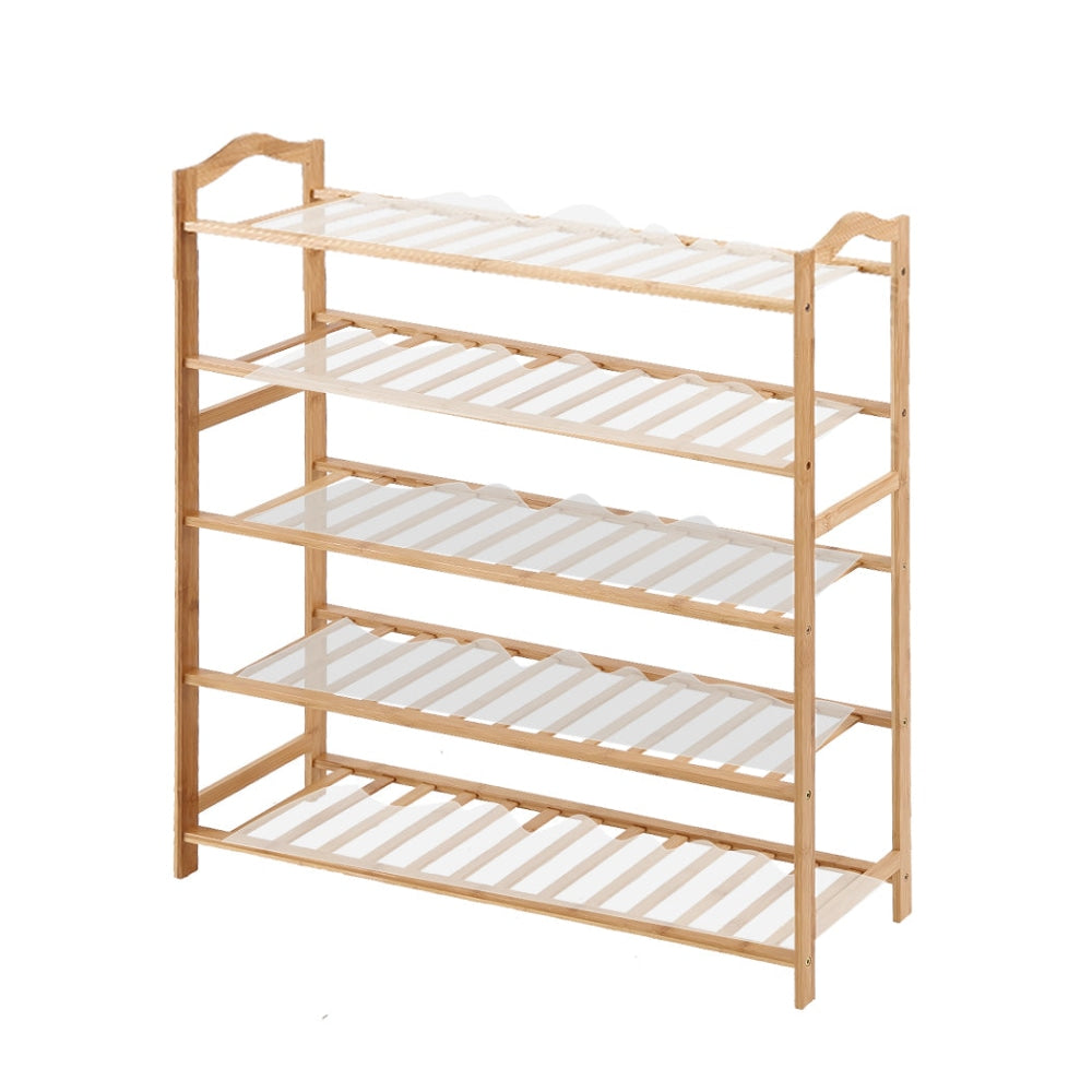 Levede Bamboo Shoe Rack Storage Wooden Organizer Shelf Stand 5 Tiers Layers 90cm Cabinet Fast shipping On sale