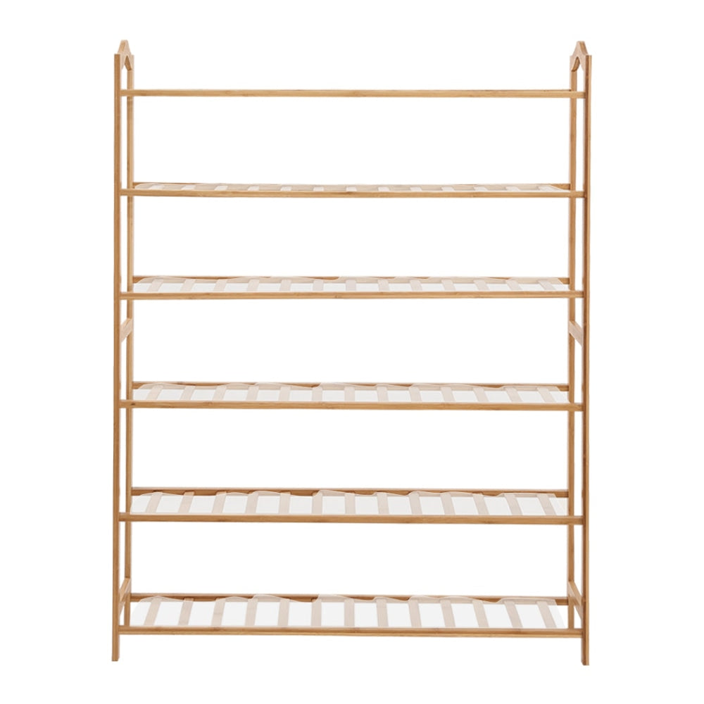 Levede Bamboo Shoe Rack Storage Wooden Organizer Shelf Stand 6 Tiers Layers 70cm Cabinet Fast shipping On sale