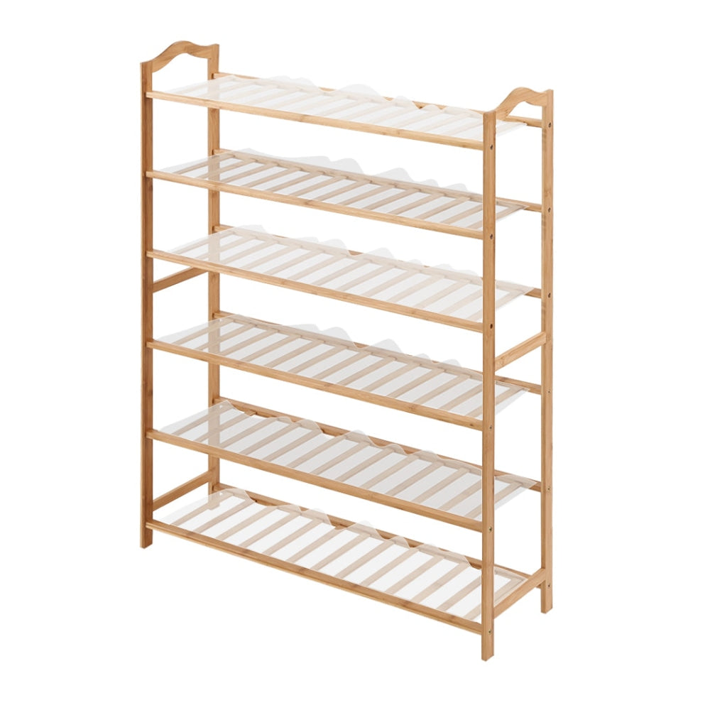 Levede Bamboo Shoe Rack Storage Wooden Organizer Shelf Stand 6 Tiers Layers 70cm Cabinet Fast shipping On sale