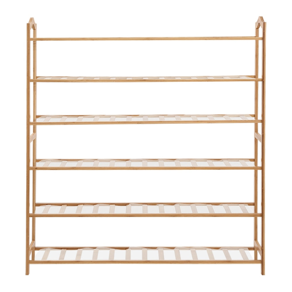 Levede Bamboo Shoe Rack Storage Wooden Organizer Shelf Stand 6 Tiers Layers 90cm Cabinet Fast shipping On sale