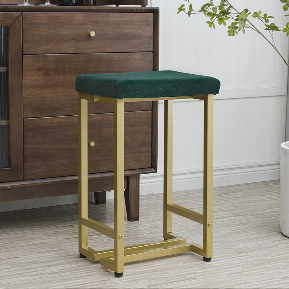 Levede Bar Stools Backless Velvet Upholstered Metal Kitchen Counter Chairs x2 Stool Fast shipping On sale