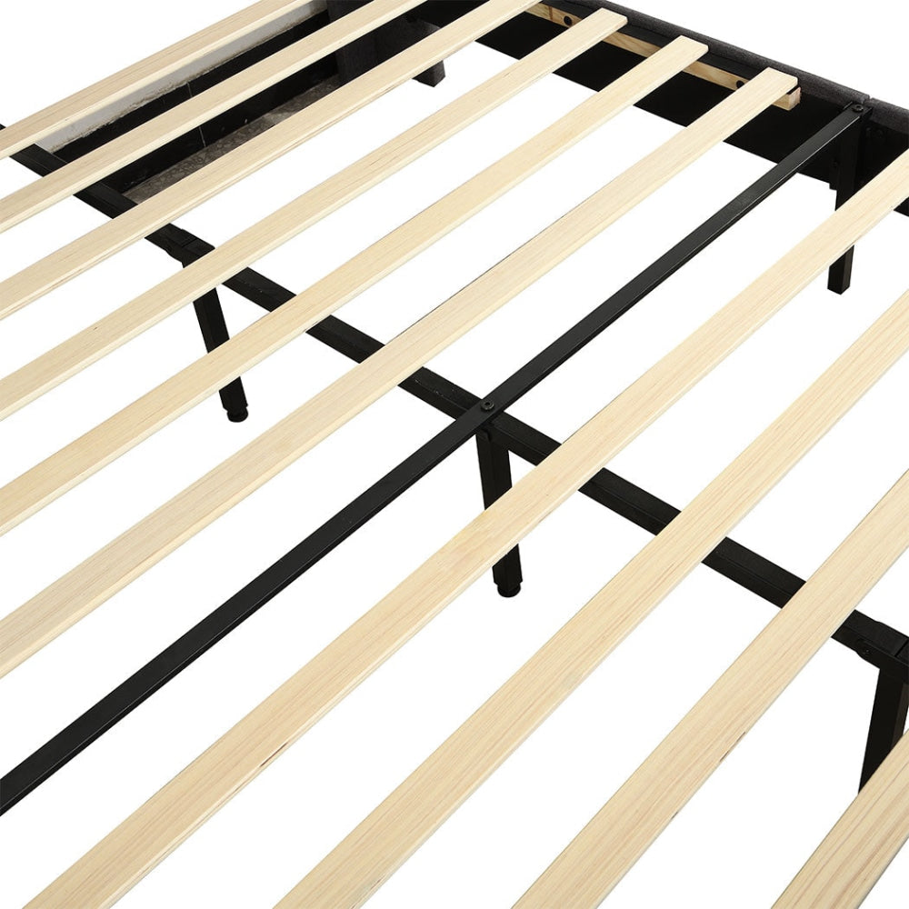 Levede Bed Frame Queen Size Mattress Base Platform Wooden Velevt Headboard Grey Fast shipping On sale