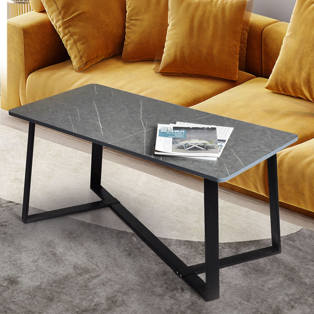 Levede Coffee Table Storage Dining Industrial Steel Legs Grey 100CMX50CM Fast shipping On sale