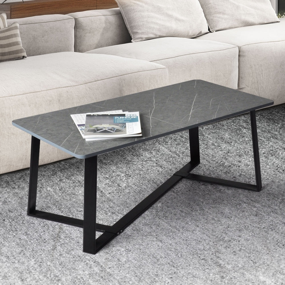 Levede Coffee Table Storage Dining Industrial Steel Legs Grey 100CMX50CM Fast shipping On sale