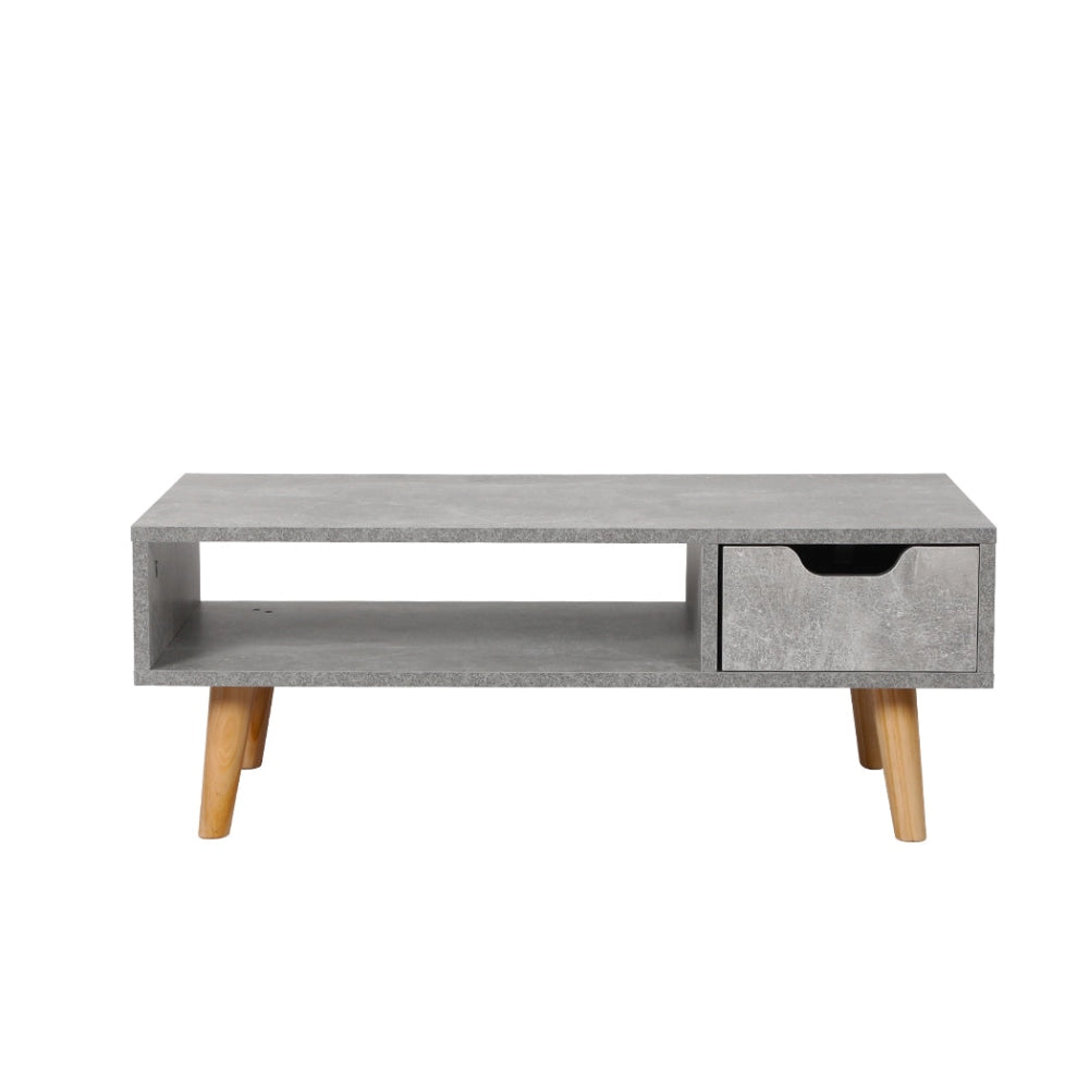 Levede Coffee Table Storage Tables Drawer Wooden Shelf Cabinet Living Room Grey Fast shipping On sale