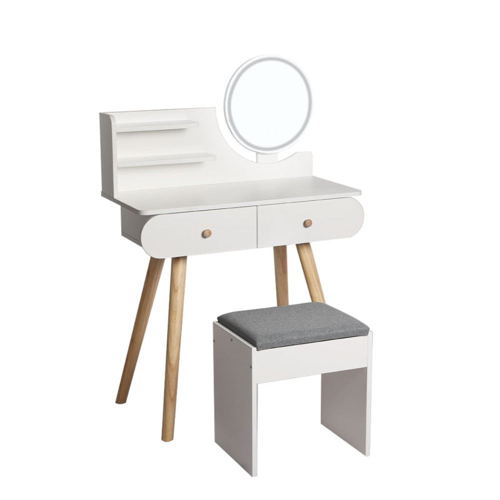 Levede Dressing Table Stool LED Mirror Jewellery Cabinet Makeup Storage 3 Colour Fast shipping On sale