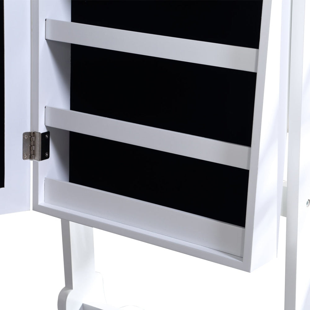 Levede Dual Use Mirrored Jewellery Dressing Cabinet with LED Light White Colour Mirror Fast shipping On sale