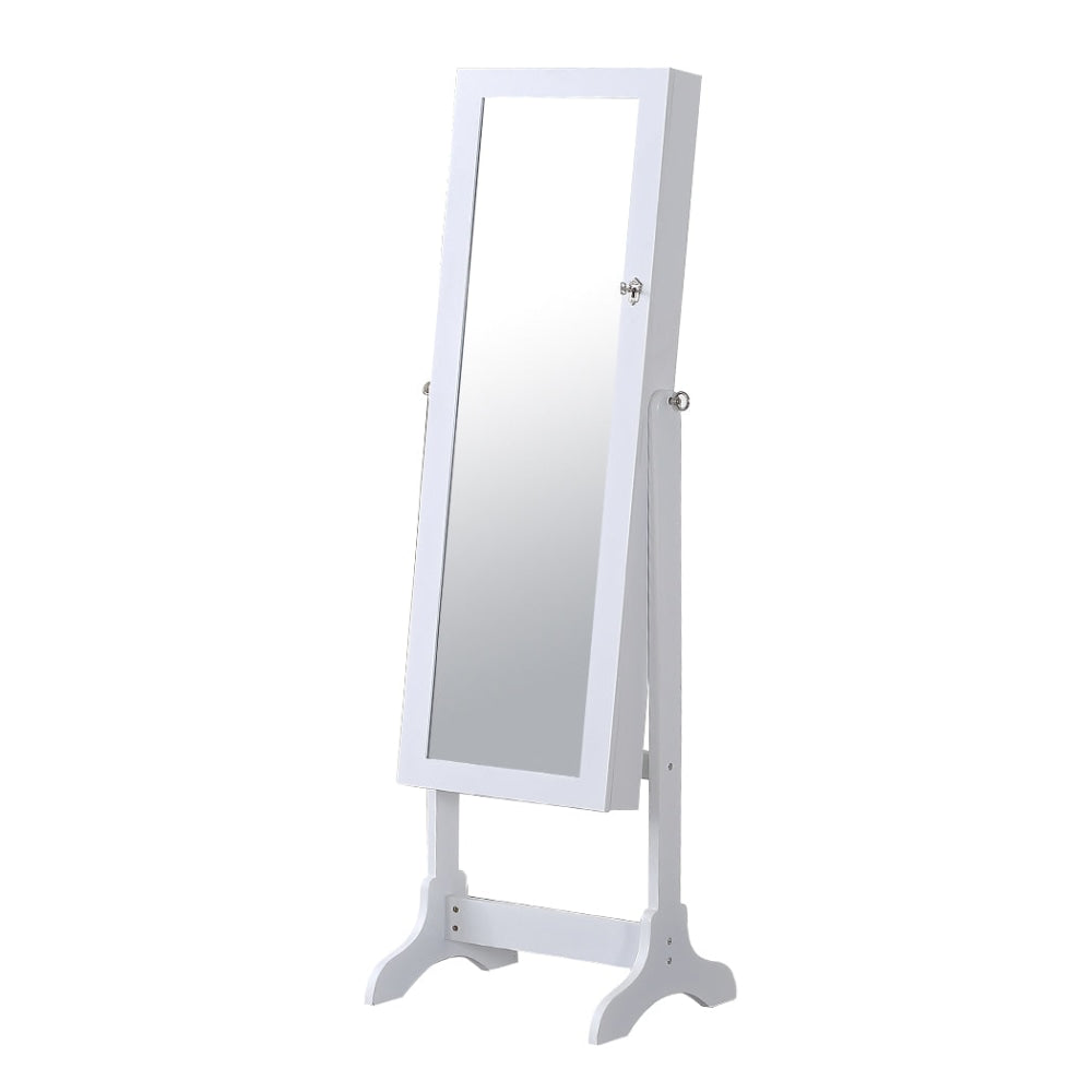 Levede Dual Use Mirrored Jewellery Dressing Cabinet with LED Light White Colour Mirror Fast shipping On sale