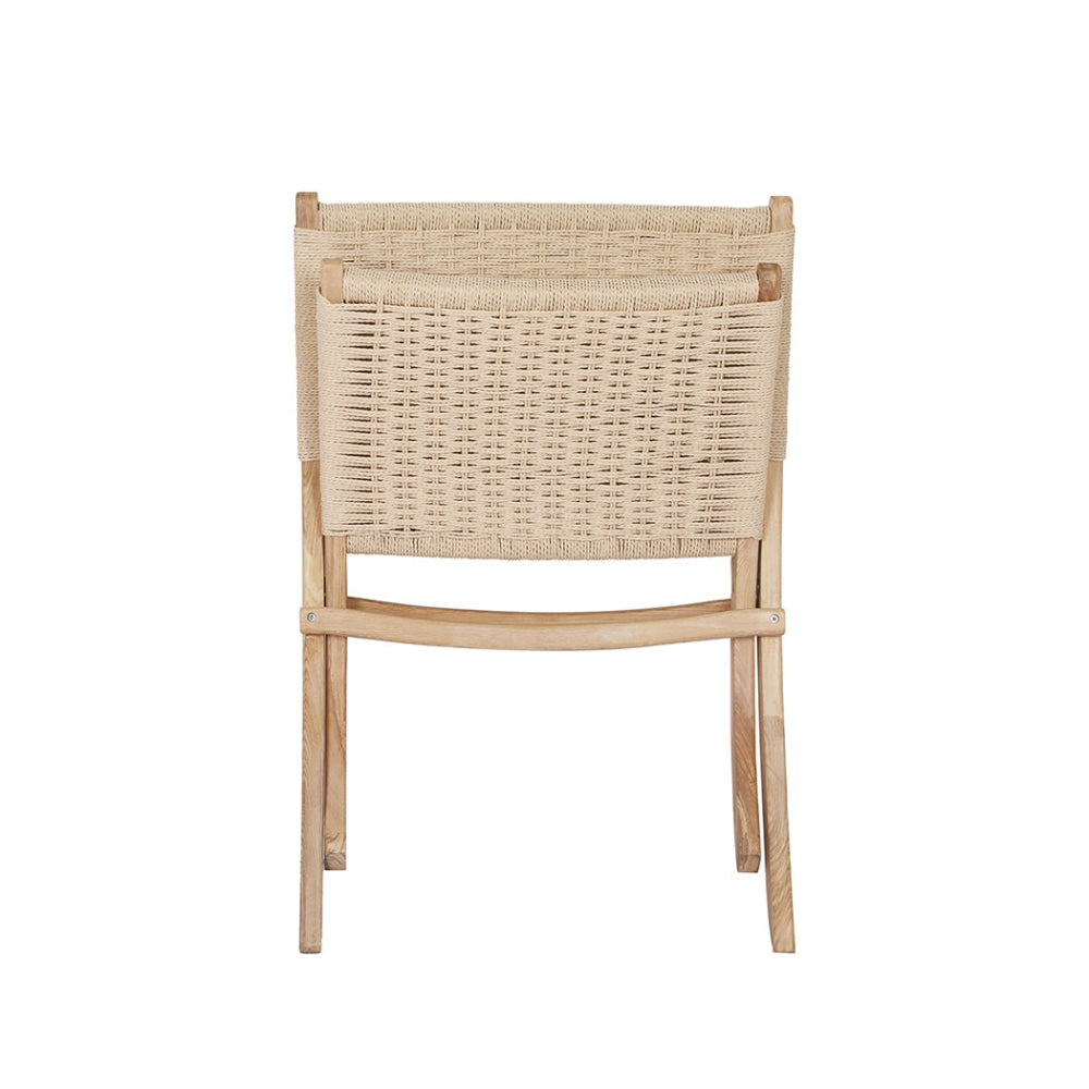 Levede Foldable Single Deck Chair Solid Ash Wood Kraft Rope Paper Woven Seat Lounge Fast shipping On sale