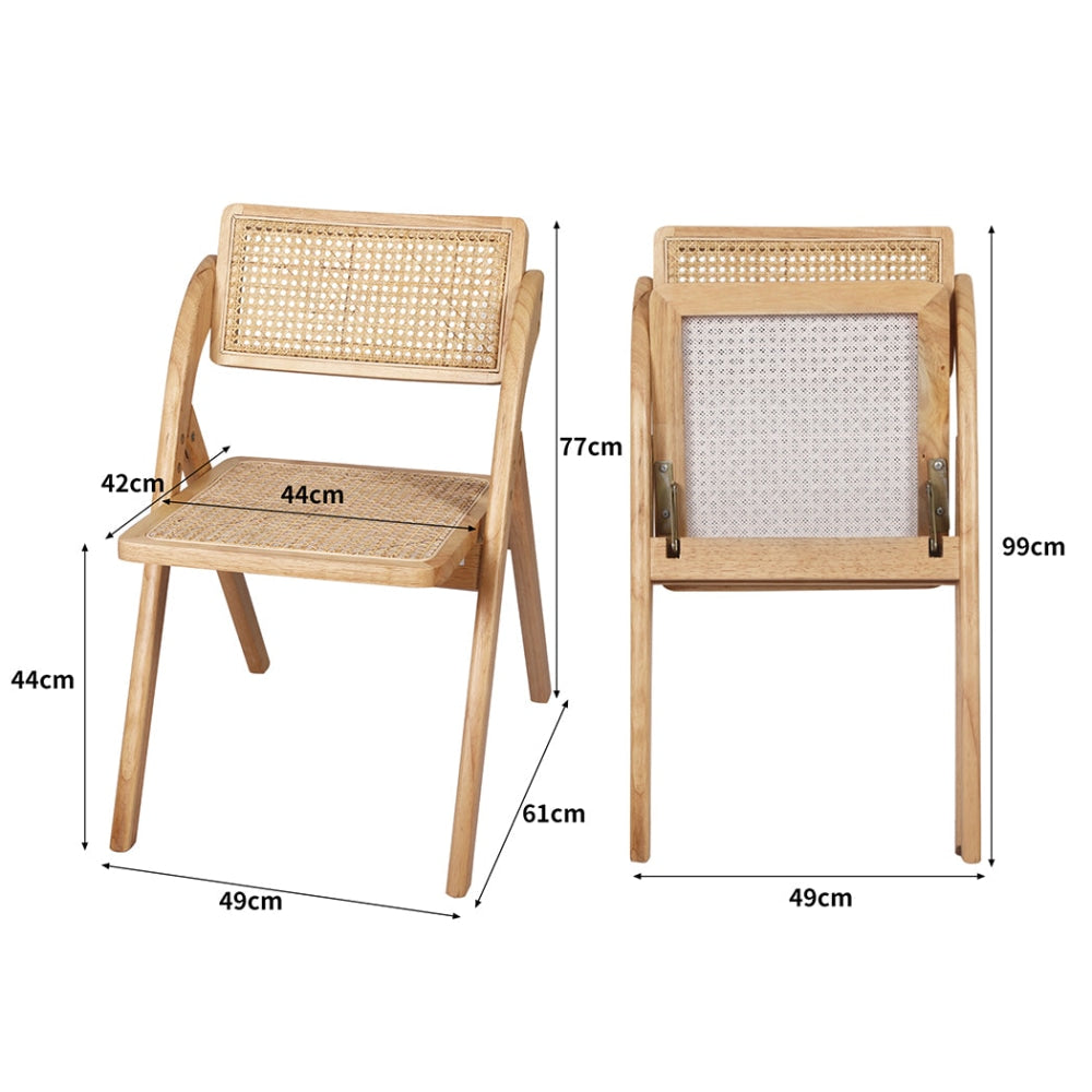 Levede Foldable Single Deck Chair Solid Wood Rubberwood Rattan Lounge Seat Fast shipping On sale