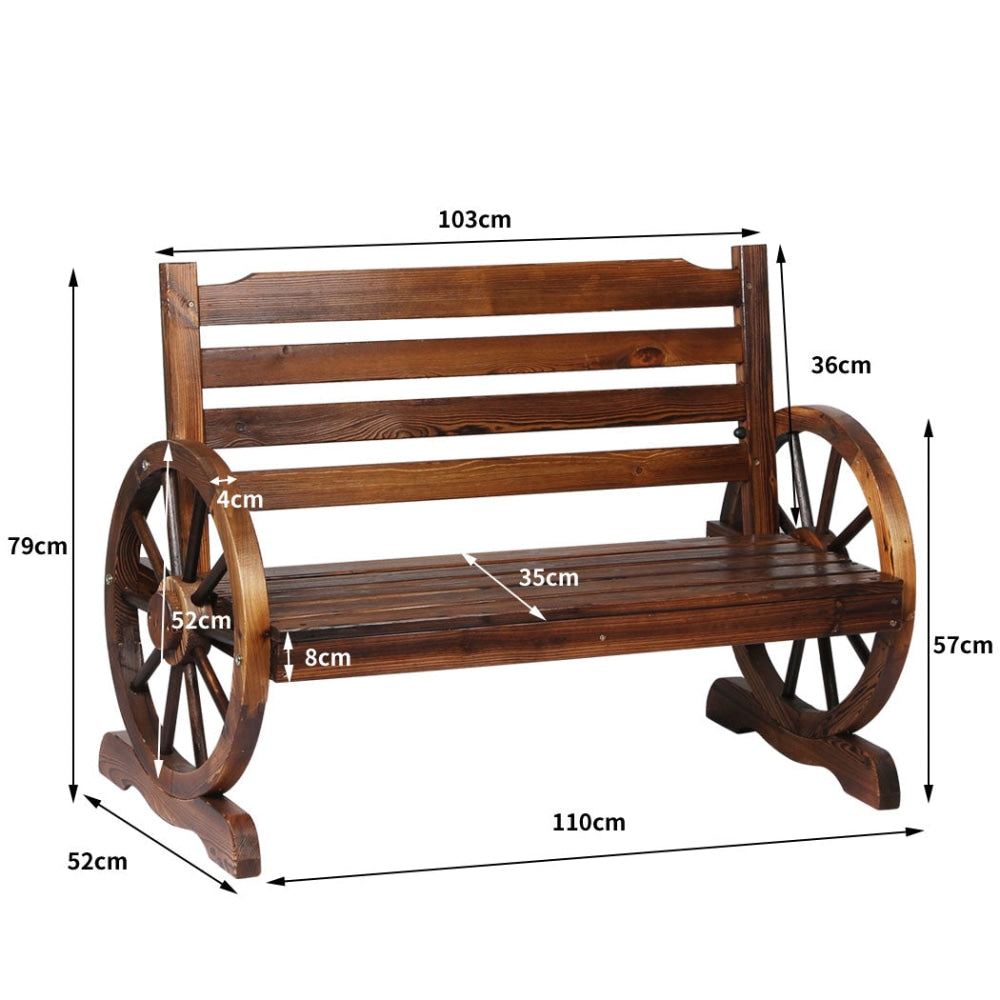 Levede Garden Bench Wooden Wagon Seat Outdoor Chair Lounge Patio Furniture Fast shipping On sale