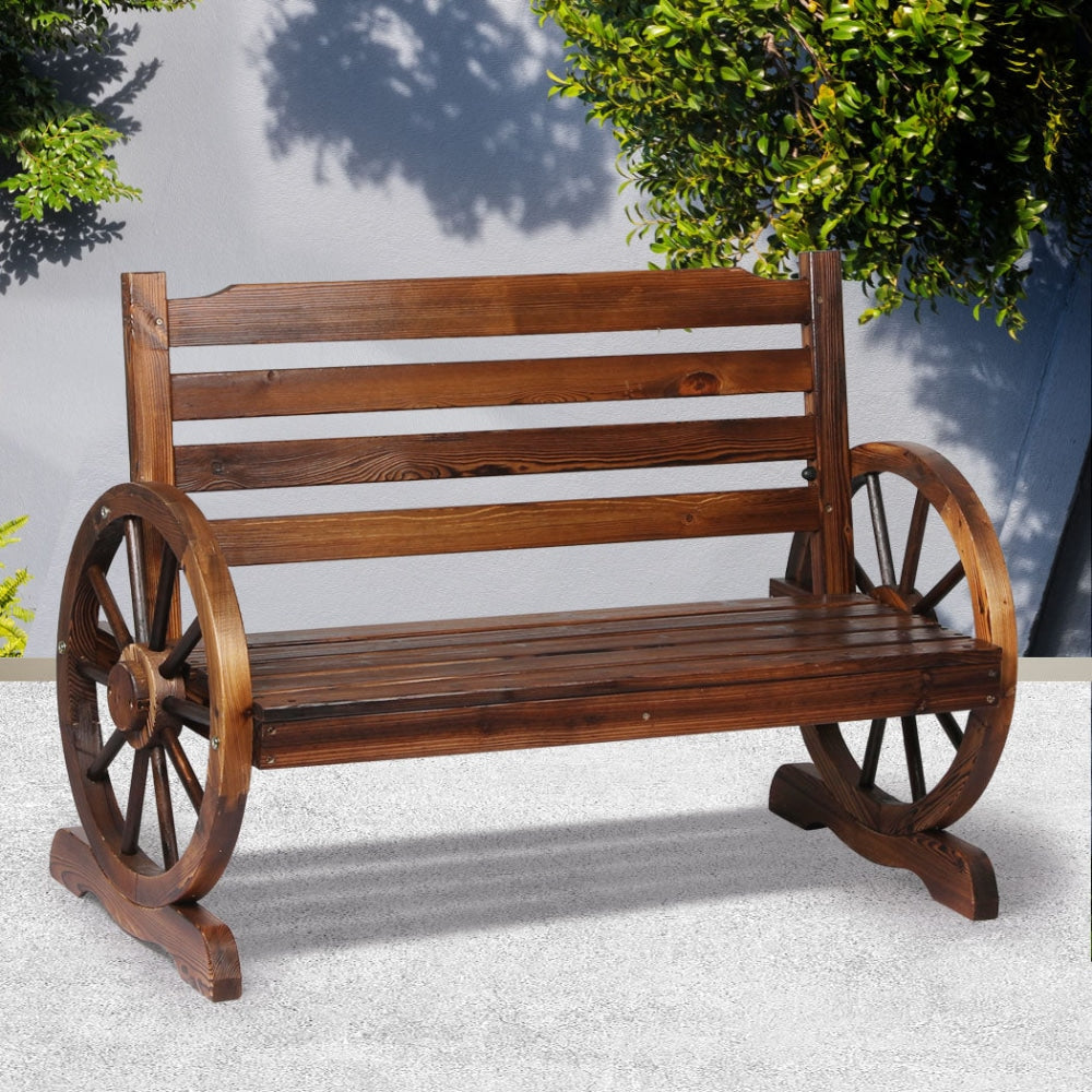 Levede Garden Bench Wooden Wagon Seat Outdoor Chair Lounge Patio Furniture Fast shipping On sale