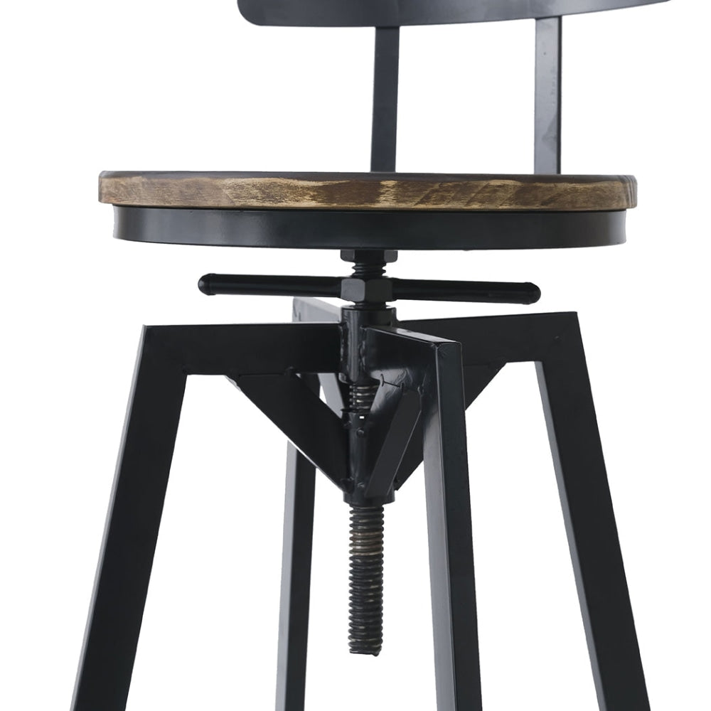 Levede Industrial Adjustable Swivel Bar Stools With Back Wood Counter Chairs x1 Stool Fast shipping On sale